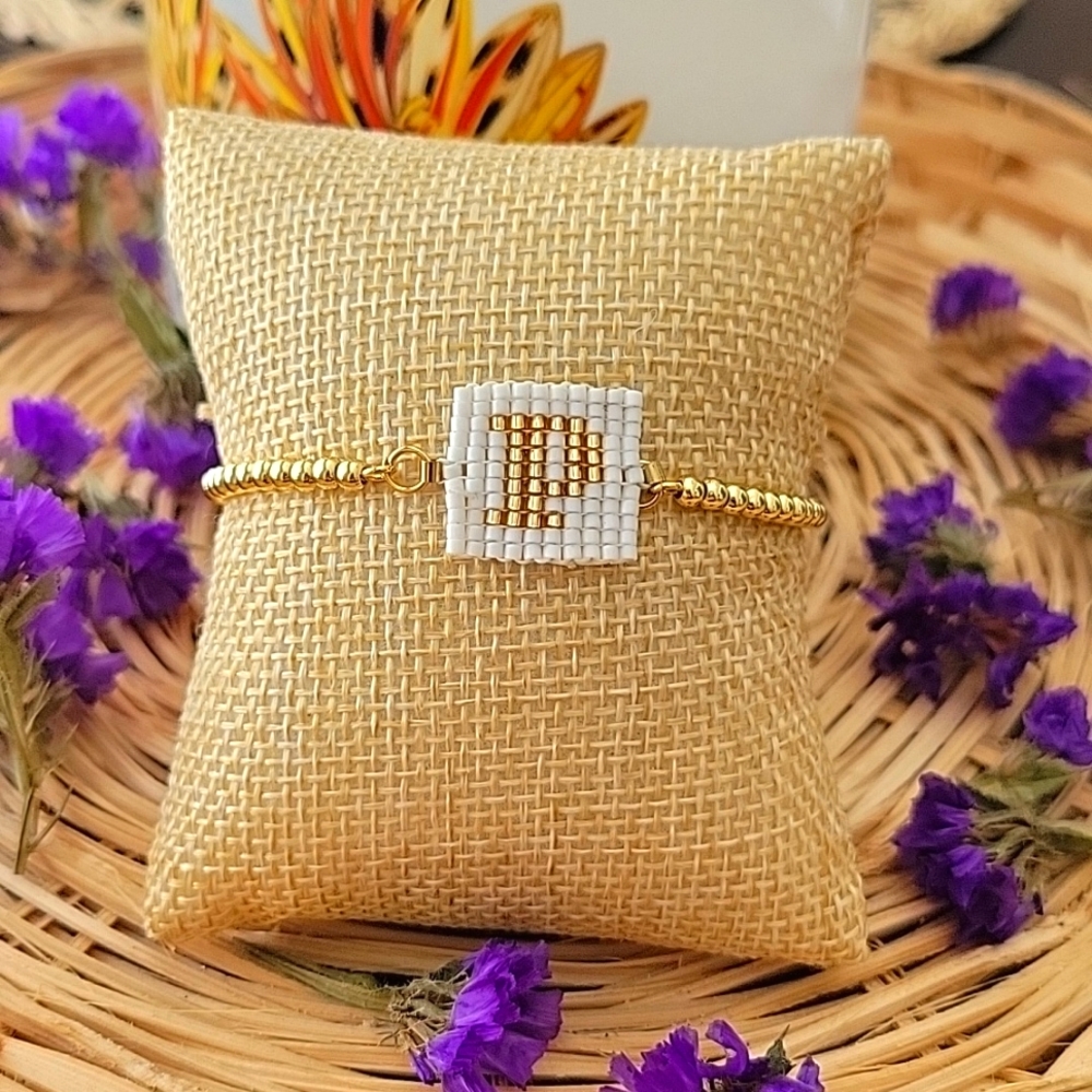 Handwoven Initial Letter Adjustable Bracelet - image 1